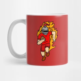 Cute cartoon knight playing rugby Mug